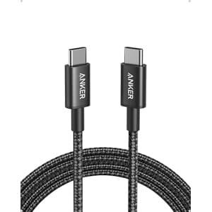 Anker Cabo USB-C para USB-C (tipo C), 60W de Carregamento Rápido para iPhone Série 17/16/15, Samsung,Xiaomi,MacBook Pro e Mais(1,0 m, Pacote de 2, Pre