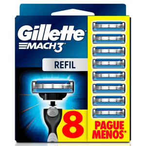 Carga para Aparelho de Barbear Gillette Mach3 8 Unidades