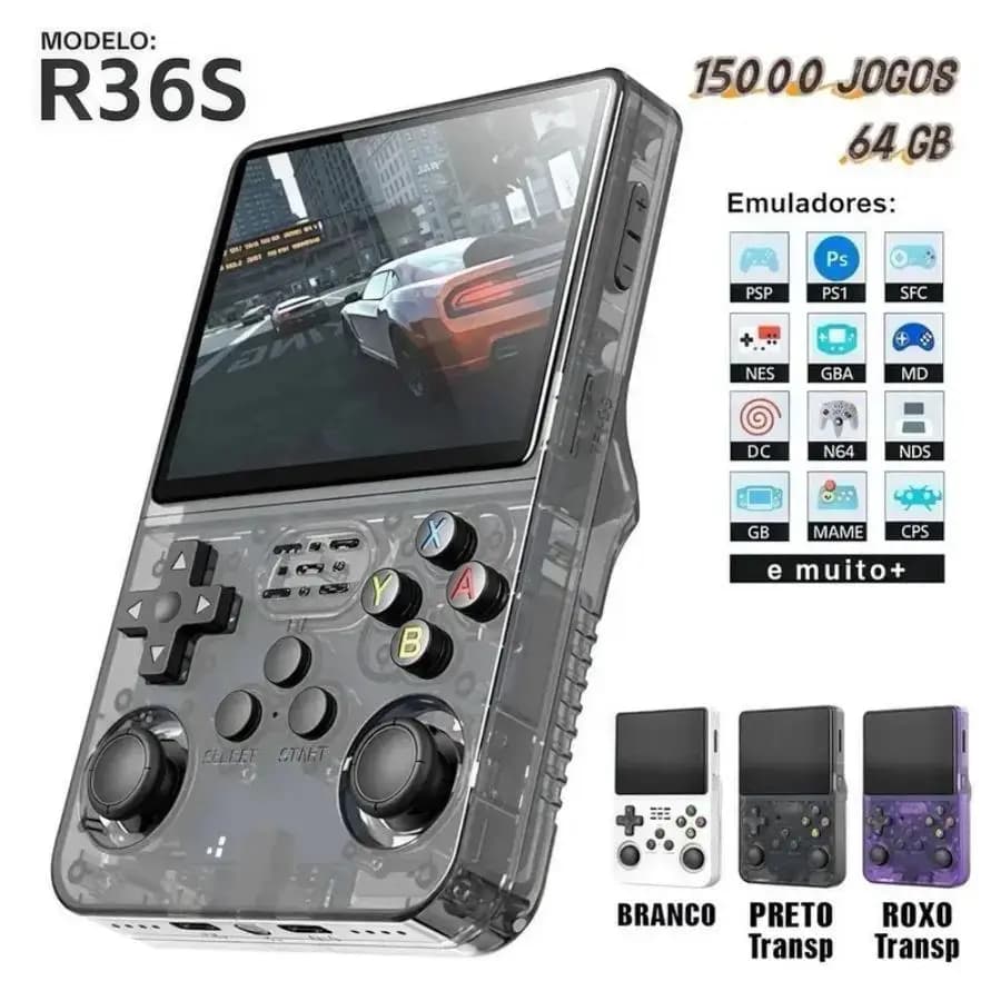 CONSOLE RETRÔ PORTÁTIL R36S +15.000 JOGOS CLÁSSICOS EM UM SÓ DISPOSITIVO! - AliExpress 
