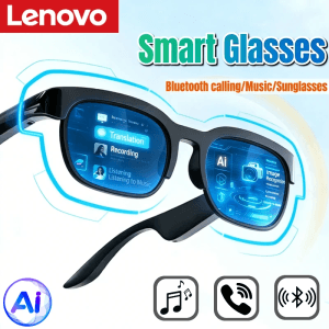 Óculos Inteligentes Lenovo 2026: Novo Modelo com Tradução por IA Conversação Bluetooth Gravação e Música