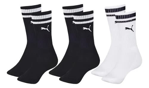 Kit 3 Pares De Meias Puma Listras Cano Longo Sport Original